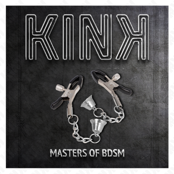 KINK - PINZAS PARA PEZONES CON COLGANTE DE CAMPANA PLATEADO 6 CM - Imagen 5