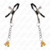 KINK - PINZAS PARA PEZONES CON COLGANTE DE CAMPANA DORADO 6 CM - Imagen 2