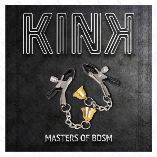 KINK - PINZAS PARA PEZONES CON COLGANTE DE CAMPANA DORADO 6 CM - Imagen 5
