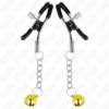 KINK - PINZAS PARA PEZONES CON COLGANTE DE CASCABEL DORADO 6 CM - Imagen 2