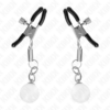 KINK - PINZAS PARA PEZONES PLATEADAS CON COLGANTE DE VIDRIO 6 CM - Imagen 2