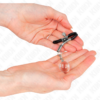 KINK - PINZAS PARA PEZONES PLATEADAS CON COLGANTE DE VIDRIO 6 CM - Imagen 3