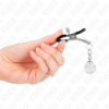 KINK - PINZAS PARA PEZONES PLATEADAS CON COLGANTE DE VIDRIO 6 CM - Imagen 4