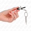 KINK - PINZAS PARA PEZONES CON ARO Y PEQUEÑAS CADENAS PLATEADO 6 CM - Imagen 4