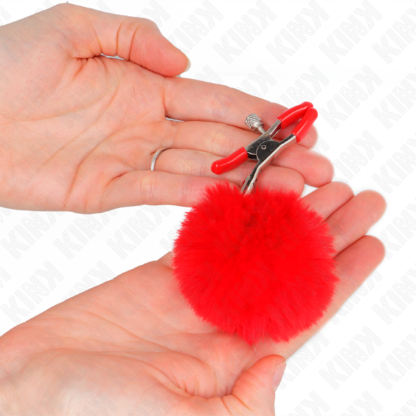 KINK - PINZAS PARA PEZONES CON POMPÓN ROJO 6 CM - Imagen 3
