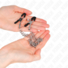 KINK - PINZAS PARA PEZONES CON DOBLE CADENA GRUESA PLATEADO 20/23 CM - Imagen 3