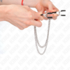 KINK - PINZAS PARA PEZONES CON DOBLE CADENA GRUESA PLATEADO 20/23 CM - Imagen 4