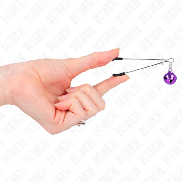 KINK - PINZAS PARA PEZONES FINA CON CASCABEL VIOLETA 7 CM - Imagen 4