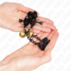 KINK - PINZAS PARA PEZONES PLANAS NEGRO CON CASCABEL Y CADENA PLATEADO 30 CM - Imagen 3
