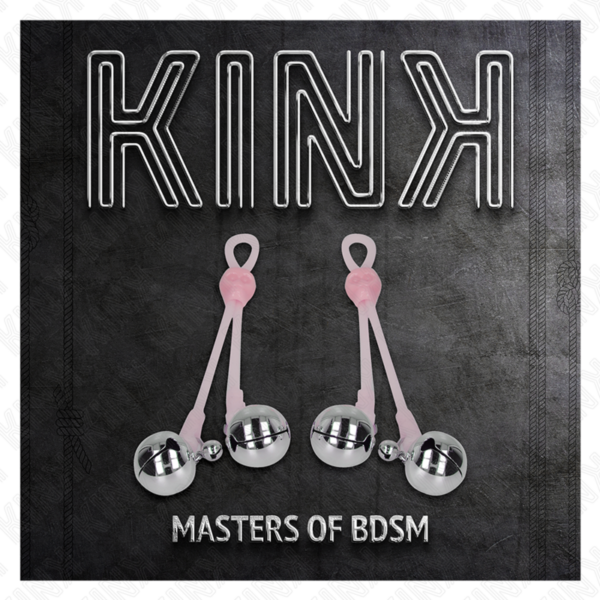 KINK - PINZAS PARA PEZONES LUMINOSAS FORMA CALABERA CON CASCABEL SONORO AJUSTABLE ROSA / PLATEADO - Imagen 5