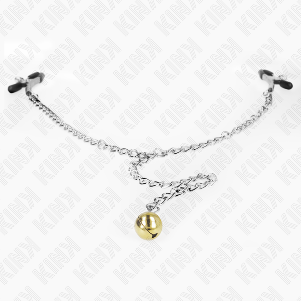 KINK - PINZAS PARA PEZONES CON CAMPANA DORADO Y CADENA 30 CM - Imagen 3