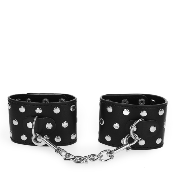 KINK - MUÑEQUERAS CON CIERRE A PRESIÓN LLENO DE TACHUELAS AJUSTABLE NEGRO 19-24 CM X 5.5 CM - Imagen 3