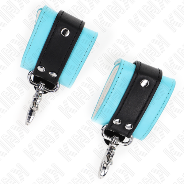 KINK - MUÑEQUERAS CON CIERRE PREMIUM NEGRO / AZUL AJUSTABLE 21-28 CM X 5.5 CM - Imagen 4
