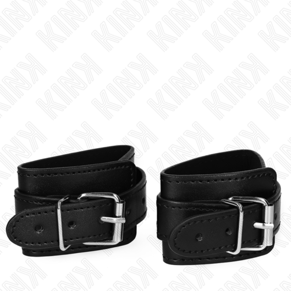 KINK - MUÑEQUERAS ESTILO MAZMORRA CON CERRADURA NEGRO AJUSTABLE 21-28 CM X 5.5 CM - Imagen 2