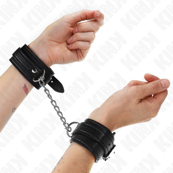 KINK - MUÑEQUERAS ESTILO SERPIENTE NEGRO AJUSTABLE 20-28 CM X 5.4 CM - Imagen 4