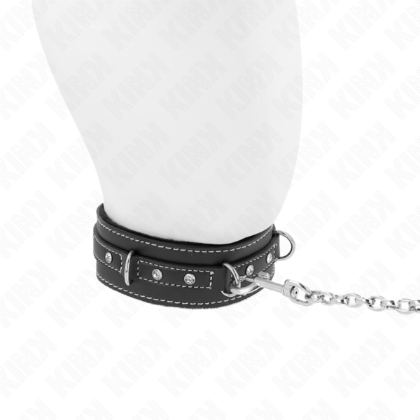 KINK - COLLAR CON CORREA 105 CM DE PIEL DE PVC REMACHE DE DIAMANTES DE IMITACIÓN 41.5 X 4 CM - Imagen 4