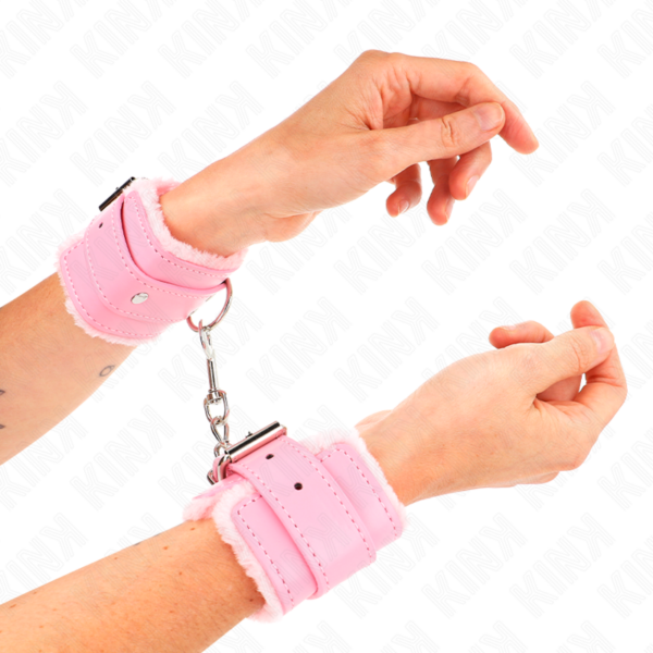 KINK - MUÑEQUERAS FORRADAS ROSA CON CORREA ROSA AJUSTABLE 20-29 CM X 5.5 CM - Imagen 3
