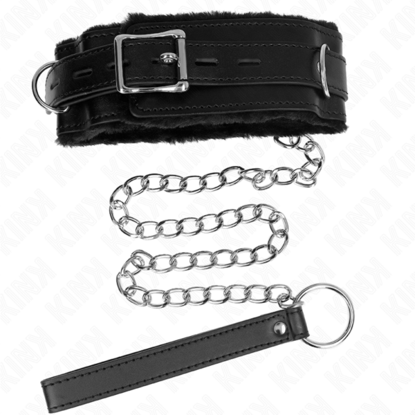 KINK - COLLAR CON CORREA 65 CM CON RESTRICCIONES NEGRO AJUSTABLE 36-42 CM X 5.5 CM - Imagen 5