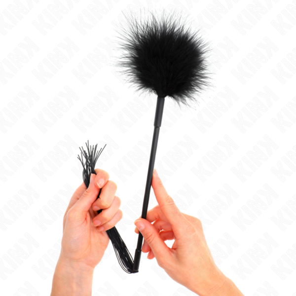 KINK - LÁTIGO DE SILICONA CON PLUMAS PARA COSQUILLAS 47 CM - Imagen 4