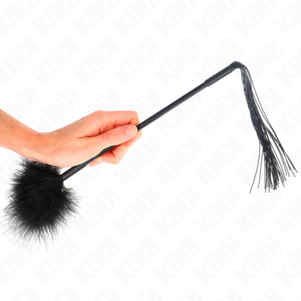KINK - LÁTIGO DE SILICONA CON PLUMAS PARA COSQUILLAS 47 CM - Imagen 5