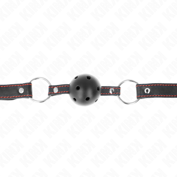KINK - MORDAZA DE BOLA 4.5 CM NEGRA DURA HUECA MODELO 2 65 x 2.5 CM - Imagen 4