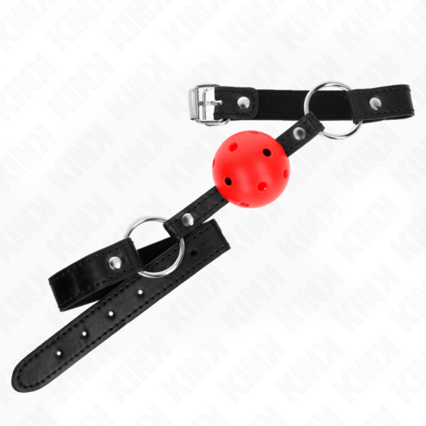 KINK - MORDAZA DE BOLA 4.5 CM ROJA DURA HUECA MODELO 1 63.5 X 2 CM - Imagen 2