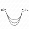 KINK - PINZAS PARA PEZONES CON TRIPLE CADENA NEGRO 20/23/28 CM - Imagen 2
