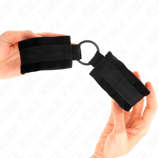 KINK - MUÑEQUERAS 25 CM PARA PRINCIPIANTES CON ANILLA 4 CM NEGRO AJUSTABLE 15-25 CM - Imagen 3