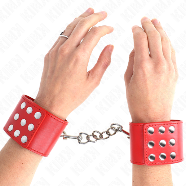 KINK - MUÑEQUERAS CON CIERRE A PRESIÓN AJUSTABLE ROJO 19-24 CM X 5.5 CM - Imagen 4