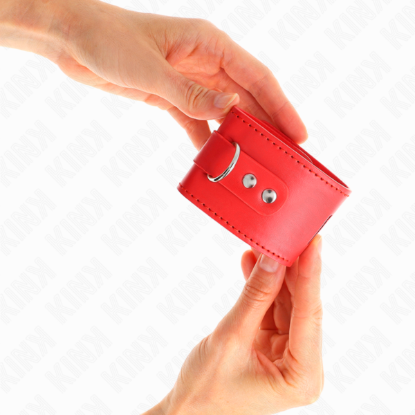 KINK - MUÑEQUERAS CON CIERRE CANDADO ROJO AJUSTABLE 16-23 CM X 5.5 CM - Imagen 3
