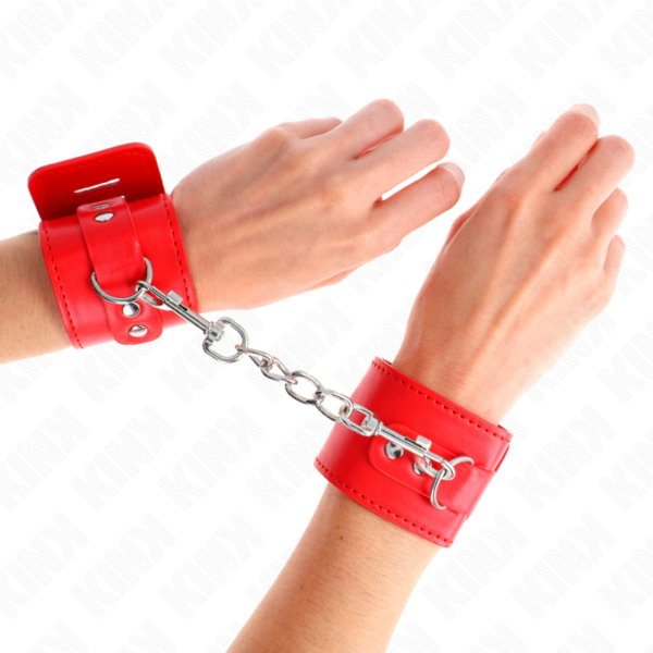 KINK - MUÑEQUERAS CON CIERRE CANDADO ROJO AJUSTABLE 16-23 CM X 5.5 CM - Imagen 4