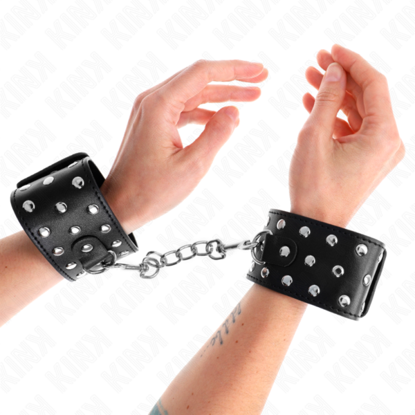 KINK - MUÑEQUERAS ESTILO PUNK AJUSTABLE 19-24 CM X 5.5 CM - Imagen 4
