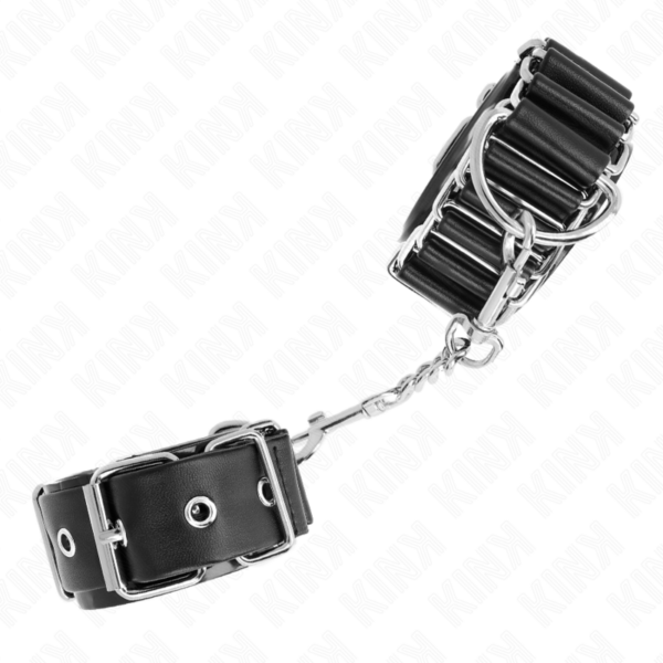 KINK - MUÑEQUERAS FINAS EN FORMA DE BISAGRA NEGRO AJUSTABLE 16-22 CM X 3.5 CM - Imagen 2