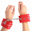 KINK - MUÑEQUERAS FORRADAS PREMIUM ROJO CON CORREA ROJO AJUSTABLE 17-29 CM X 6 CM - Imagen 4