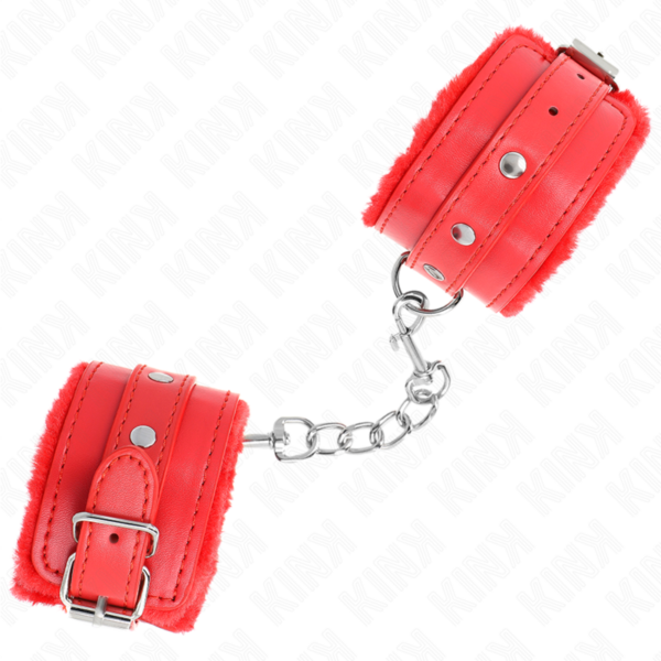 KINK - MUÑEQUERAS FORRADAS PREMIUM ROJO CON CORREA ROJO AJUSTABLE 17-29 CM X 6 CM - Imagen 2