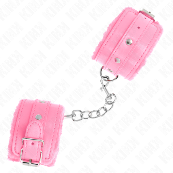 KINK - MUÑEQUERAS FORRADAS PREMIUM ROSA CON CORREA ROSA AJUSTABLE 17-29 CM X 6 CM - Imagen 2