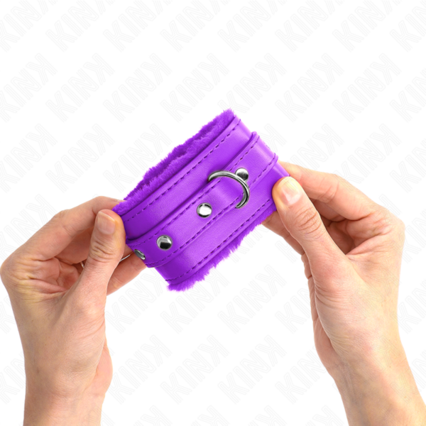 KINK - MUÑEQUERAS FORRADAS PREMIUM VIOLETA CON CORREA VIOLETA AJUSTABLE 17-29 CM X 6 CM - Imagen 3