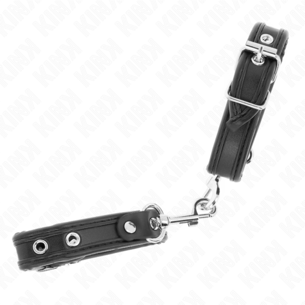 KINK - MUÑEQUERAS MINI NEGRO CON TACHUELAS AJUSTABLE 16-22 CM X 2 CM - Imagen 2