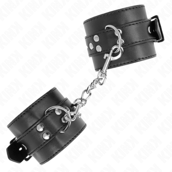KINK - MUÑEQUERAS NEGRO CON CORREA NEGRO AJUSTABLE 17-28 CM X 6 CM - Imagen 2