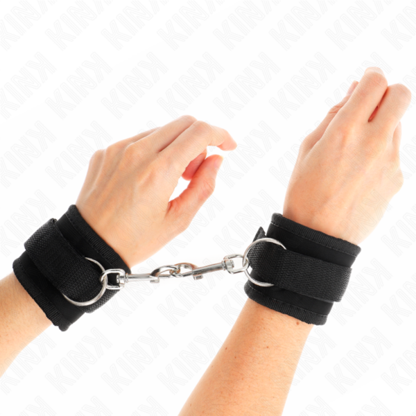 KINK - MUÑEQUERAS NYLON NEGRO MODELO 2 AJUSTABLE 18-35 CM X 6 CM - Imagen 4