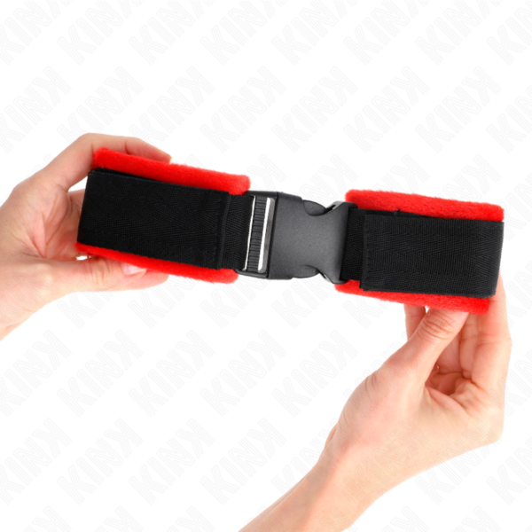 KINK - MUÑEQUERAS NYLON ROJO-NEGRO MODELO 1 AJUSTABLE 25-35 CM X 6 CM - Imagen 3
