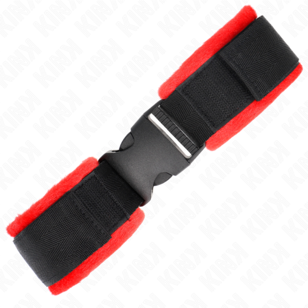KINK - MUÑEQUERAS NYLON ROJO-NEGRO MODELO 1 AJUSTABLE 25-35 CM X 6 CM - Imagen 2