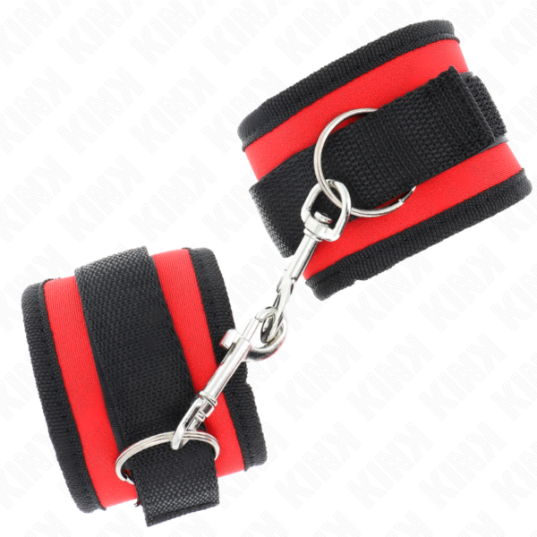 KINK - MUÑEQUERAS NYLON ROJO-NEGRO MODELO 2 AJUSTABLE 18-35 CM X 6 CM - Imagen 2