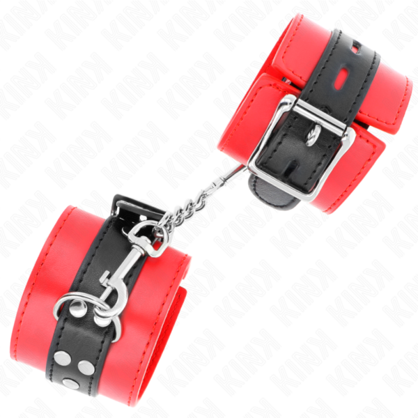 KINK - MUÑEQUERAS ROJO CON CORREA NEGRO AJUSTABLE 17-28 CM X 6 CM - Imagen 2