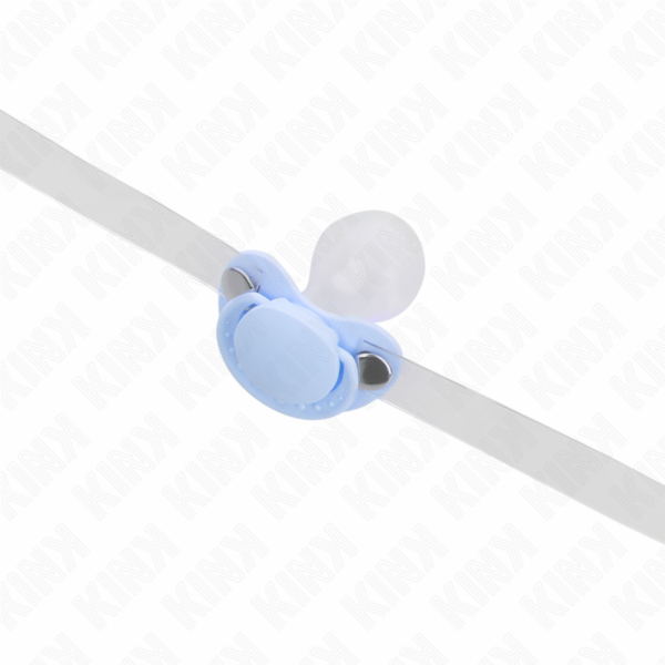 KINK - MORDAZA FORMA CHUPETE 5.5 x 4 CM CELESTE AJUSTABLE 43-60 CM - Imagen 4