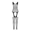 PASSION - BS 104 BODYSTOCKING BLANCO TALLA ÚNICA - Imagen 4