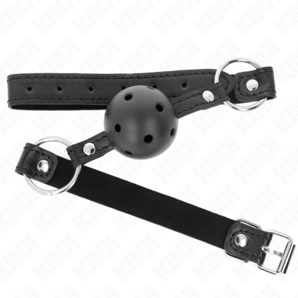 KINK - MORDAZA DE BOLA 4.5 CM NEGRA DURA HUECA MODELO 1 63.5 X 2 CM - Imagen 2