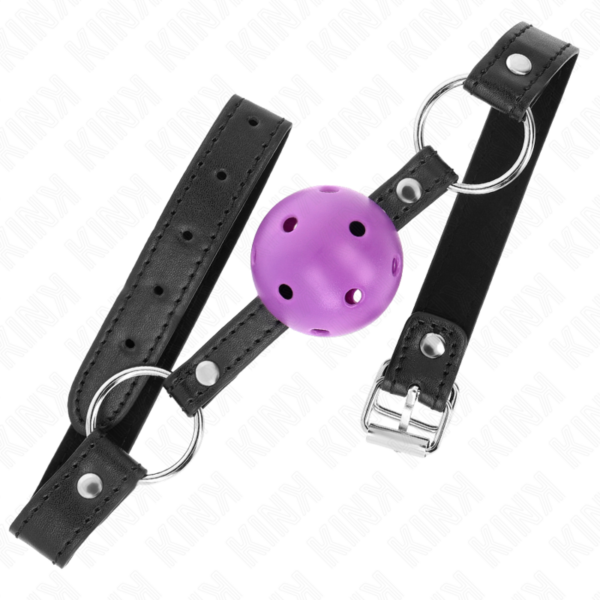 KINK - MORDAZA DE BOLA 4.5 CM MORADO DURA HUECA 63.5 X 2 CM - Imagen 2