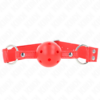 KINK - MORDAZA DE BOLA 4.5 CM DURA HUECA ROJO COMPLETA 62 x 2 CM