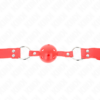 KINK - MORDAZA DE BOLA 4.5 CM DURA HUECA ROJO COMPLETA 62 x 2 CM - Imagen 3